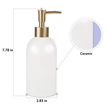 Natheeph 14OZ Ceramic Soap Pump for Kitchen & Bathroom