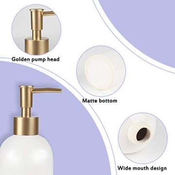 Natheeph 14OZ Ceramic Soap Pump for Kitchen & Bathroom