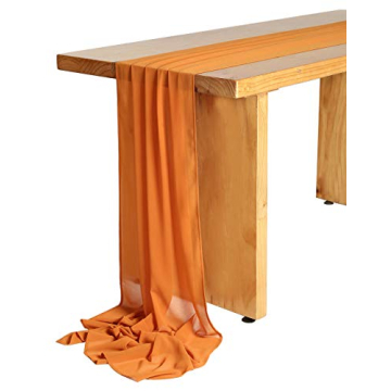 Orange Wedding Chiffon Table Runner for Elegant Occasions