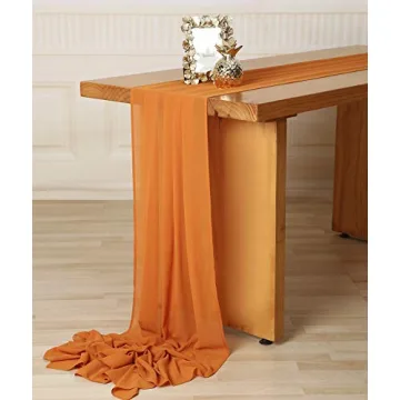Orange Wedding Chiffon Table Runner for Elegant Occasions