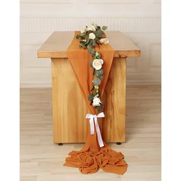 Orange Wedding Chiffon Table Runner for Elegant Occasions