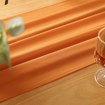Orange Wedding Chiffon Table Runner for Elegant Occasions