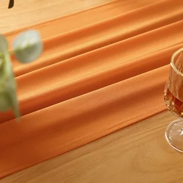 Orange Wedding Chiffon Table Runner for Elegant Occasions