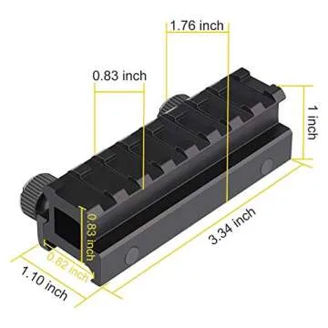 Fyland 0.83'' Picatinny Riser Mount with See Through Hole for Scopes and Optics, 3.3'' Long, 8 Slot