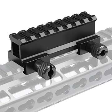 Fyland 0.83'' Picatinny Riser Mount with See Through Hole for Scopes and Optics, 3.3'' Long, 8 Slot