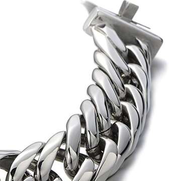 COOLSTEELANDBEYOND Men's Skull Cross Bracelet for Bikers