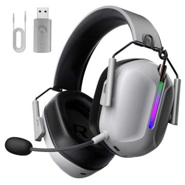 Gvyugke 2.4GHz Wireless Gaming Headset for PS5, PS4, PC, Switch, Bluetooth 5.3 Gaming Headphone with...