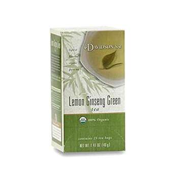 Davidson Organic Tea 2525 Lemon Ginseng Green Tea, Box of 25 Tea Bags