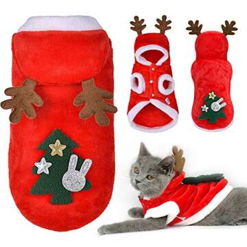 Pet Dog Christmas Clothes Costume, Dog Clothes for Small Medium Dogs and Cats