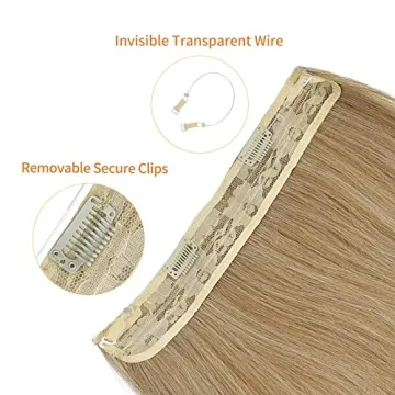 REECHO Invisible Wire Hair Extensions Adjustable Secure Fit