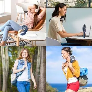 COMLIFE Portable Handheld Misting Fan, 3000mAh Rechargeable - Up to 10h Cooling & 1h Misting, Battery Operated Spray for Travel, Home Office, Camping, Outdoors