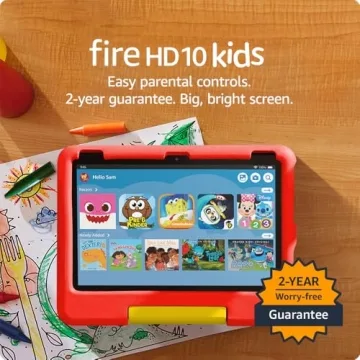 Amazon Fire HD 10 Kids Tablet - Newest 10.1" HD Screen, Ad-Free, Parental Controls