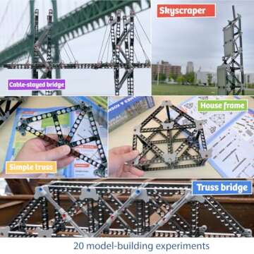 Thames & Kosmos Structural Engineering: Bridges & Skyscrapers | Science & Engineering Kit | Build 20 Models | Learn about Force, Load, Compression, Tension | Parents' Choice Gold Award Winner, Blue
