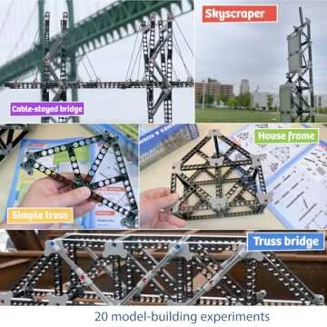 Thames & Kosmos Structural Engineering: Bridges & Skyscrapers | Science & Engineering Kit | Build 20 Models | Learn about Force, Load, Compression, Tension | Parents' Choice Gold Award Winner, Blue