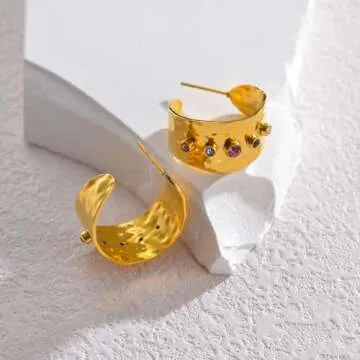 18k Gold Plated Cubic Zirconia Earrings for Women