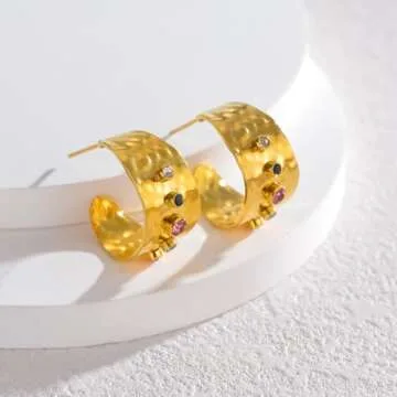 18k Gold Plated Cubic Zirconia Earrings for Women