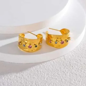 18k Gold Plated Cubic Zirconia Earrings for Women