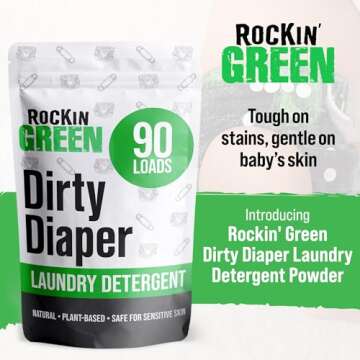 Rockin' Green Laundry Detergent, Plant based, All Natural Laundry Detergent Powder, Vegan and Biodeg...