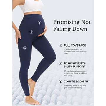 3AXE Women's Maternity Leggings for Comfort and Style