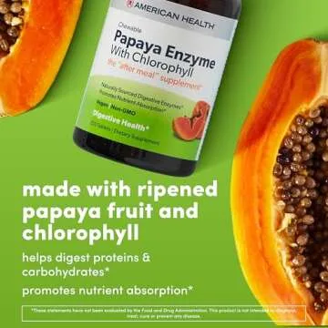 American Health Papaya Enzyme with Chlorophyll Chewable Tablets - 600 Count (200 Total Servings)