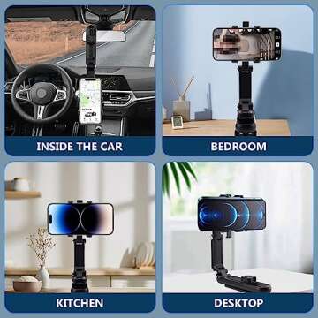 SXhyf 2023 Muti-Used Car Visor 1080 Rotation Phone Clip, Universal Car Phone Holder Mount, Cell Phone Holder Car Fit for iPhone 11 12 13 14 Pro Max Samsung All Phone Sxhyfmph1.0 (2nd Generation)