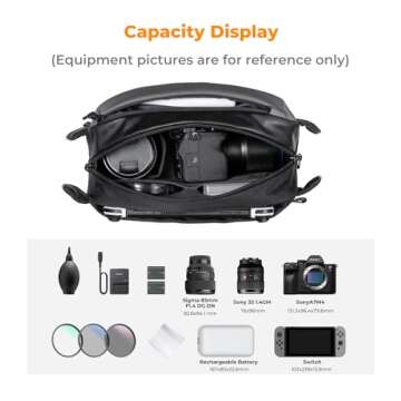 K&F Concept 2 in 1 Sling Bag Everyday Shoulder Bag & Multifunction Photography Crossbody Camera DSLR...