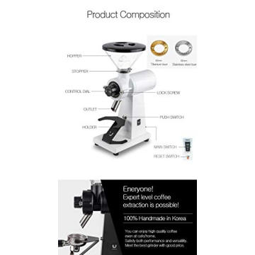 Urbanic 080 Coffee Grinder - Precise 100 Grind Settings