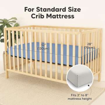 2-Pack Waterproof Crib Sheets for Boys, Girls - Viscose Derived from Bamboo Crib Sheets Neutral, Cri...