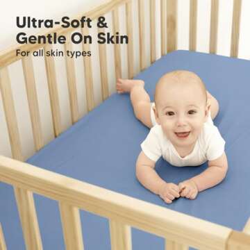 2-Pack Waterproof Crib Sheets for Boys, Girls - Viscose Derived from Bamboo Crib Sheets Neutral, Crib Mattress Protector Sheet, Soft Toddler Bed Sheets, Fitted Baby Crib Sheets Girl, Boy(Slate)