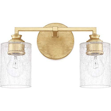 Exquisite Capital Lighting Milan Vanity Wall Mount with Crackled Glass