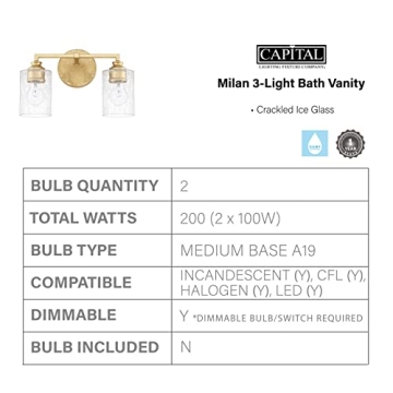 Capital Lighting Milan Vanity Light - Elegant Bath Lighting
