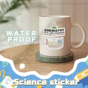 150pcs Science Stickers - Classroom Decor & Water Bottle Stickers - Math, Chemistry, Physics, Biology Gifts - Lab Science