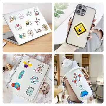 150pcs Science Stickers - Classroom Decor & Water Bottle Stickers - Math, Chemistry, Physics, Biology Gifts - Lab Science