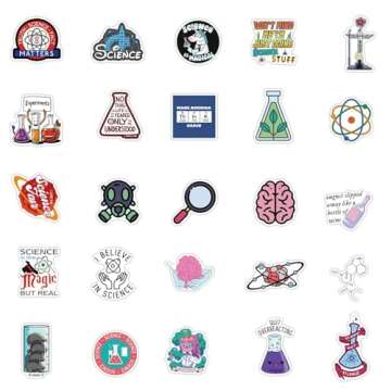 150pcs Science Stickers - Classroom Decor & Water Bottle Stickers - Math, Chemistry, Physics, Biology Gifts - Lab Science