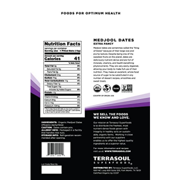 Terrasoul Organic Medjool Dates for Healthy Snacking
