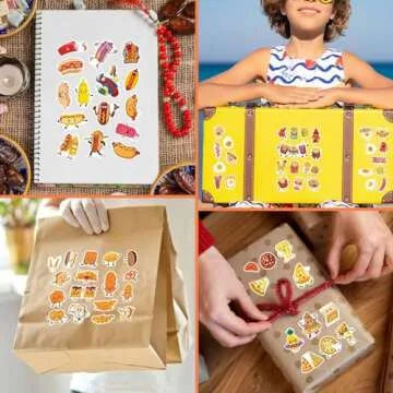 363PCS Stickers for Kids, Cute Food Theme Stickers, Including Pizza, Bacon, Eggs, Hot Dogs, Buns, Fries, Burgers, Ice Cream, Cake and More， Reward Stickers for Classroom, Teacher, Parents