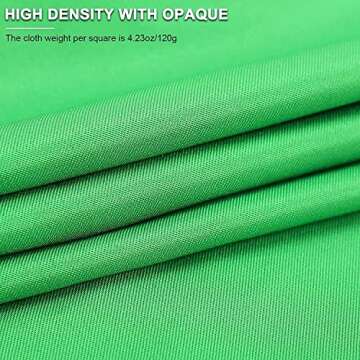 Aimosen 10 X 7 FT Green Screen Backdrop for Photography, Virtual GreenScreen Background Sheet for Zoom Meeting, Cloth Fabric Curtain for Party Decor