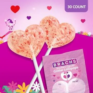 Brach’s Strawberry Cupcake Glitter Lollipops for Valentine's