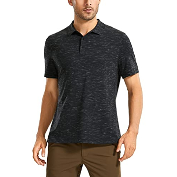 CRZ YOGA Men's Short Sleeve Golf Polo Shirts Quick Dry Athletic T-Shirts Moisture Wicking Slim Fit G...
