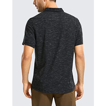 CRZ YOGA Men's Slim Fit Golf Polo Shirts for Active Wear