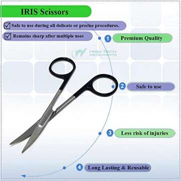 Premium Iris Supercut Micro Dissecting Scissors 4.5" Curved