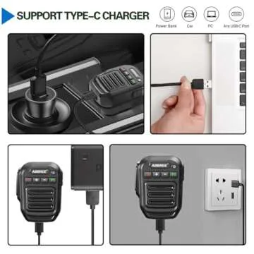 ABBREE Wireless Handheld Speaker Mic for Ham Radio