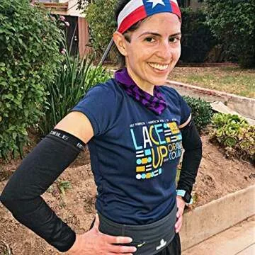 BeVisible Sports Arm Compression Sleeves For Men & Women With UV Sun Protection Cover - 1 Pair