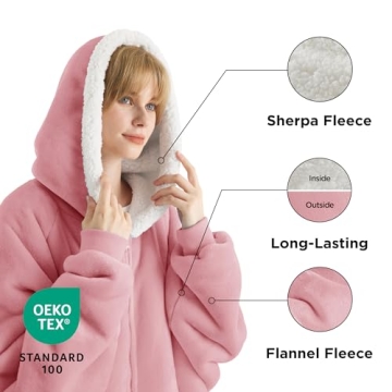 Bedsure Blanket Hoodie - Cozy Wearable Blanket Gift
