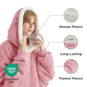 Bedsure Blanket Hoodie - Cozy Wearable Blanket Gift
