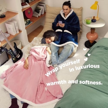 Bedsure Blanket Hoodie - Cozy Wearable Blanket Gift
