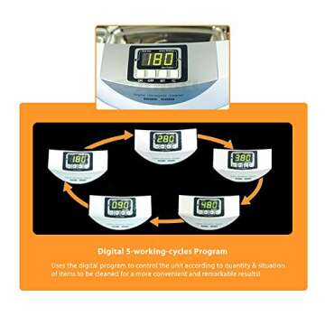 Ultrasonic Cleaner 2.5L Heated for Efficient Cleaning