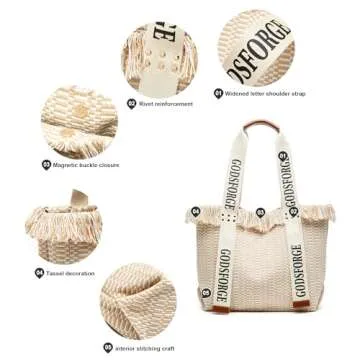 Chic Sumrains Woven Tote Bag for Summer Outings