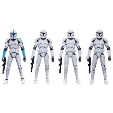 STAR WARS 3.75 Inch Action Figure 4-Pack | Phase I Clone Troopers