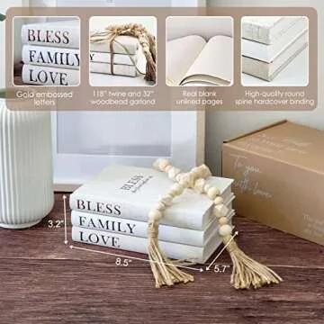 Elegant Linen Covered Decorative Books for Home Decor